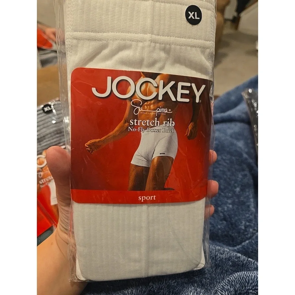 Jockey Supima Cotton Sport Boxer Brief XL Lot of 5 Stretch Rib No Fly NWT 2005